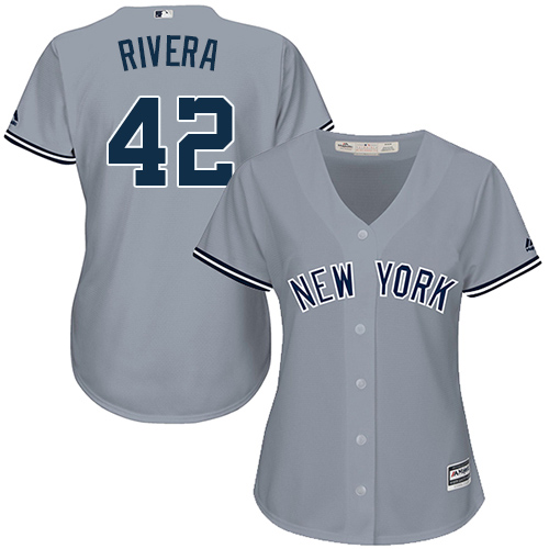 Yankees #42 Mariano Rivera Grey Road Women's Stitched MLB Jersey